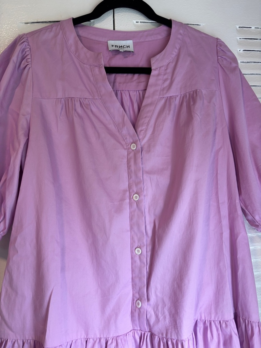 FRUCH Lavender Babydoll Dress Puff Sleeve Chic Size M - Picture 4 of 10